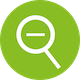 Grünes Icon mit Lupe, symbolisiert Suche oder Forschung.