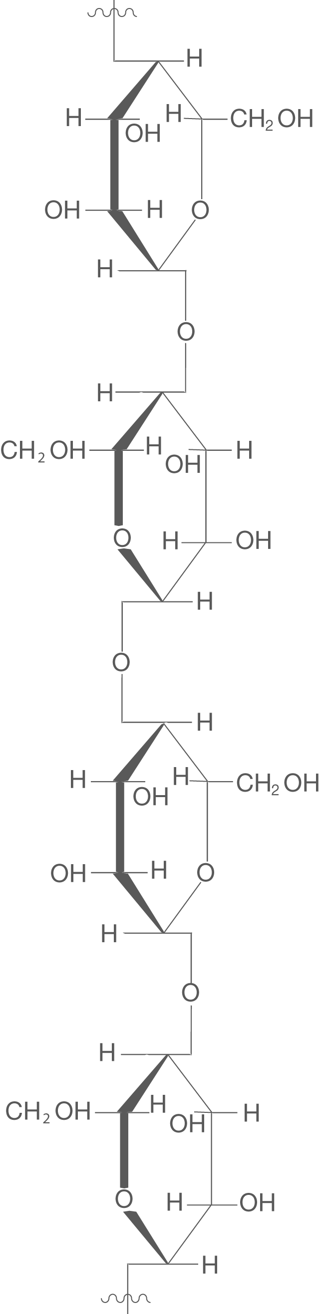 Strukturformel eines Zuckermoleküls mit Hydroxylgruppen und chemischen Bindungen.