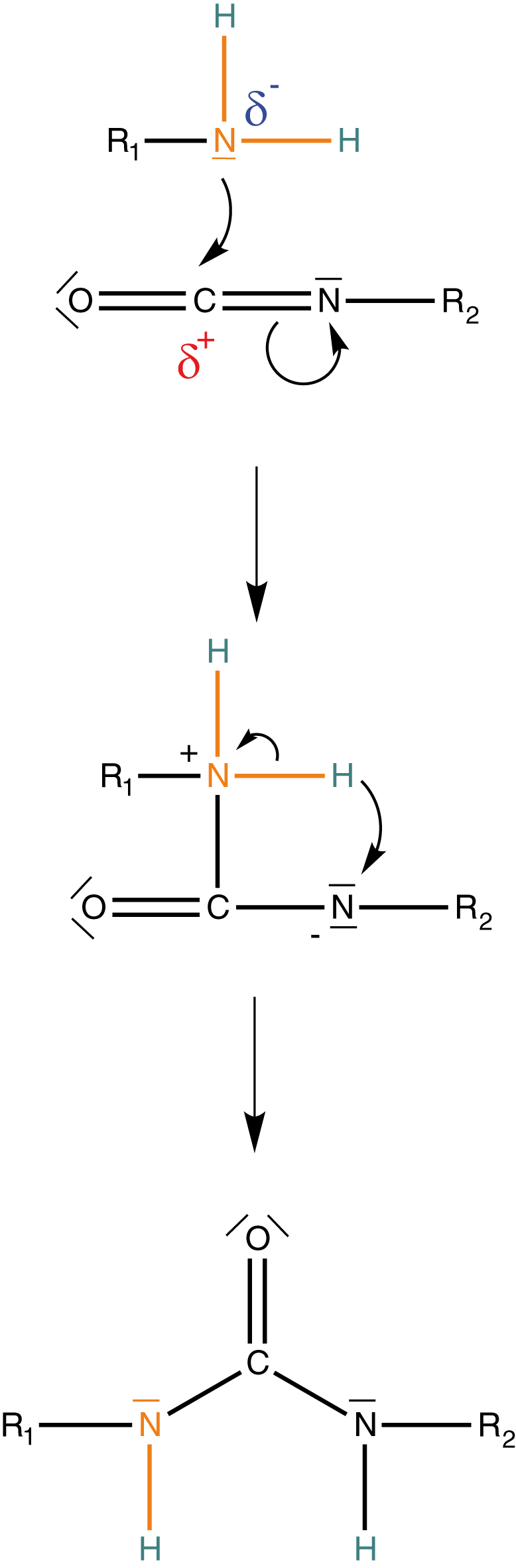 Chemische Strukturformel mit Wasserstoff- und Stickstoffatomen, einschließlich Ladungen und Bindungen.