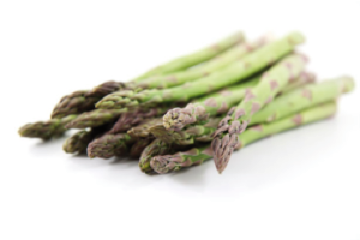 Grüner Spargel auf weißem Hintergrund. Frisch und gesund für die Küche.