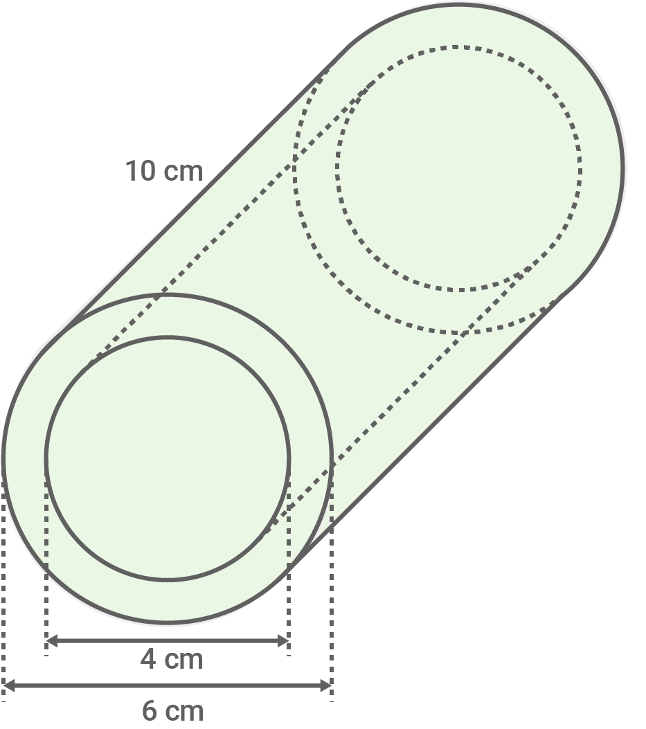 Grünes Diagramm mit Maßen und zwei Kreisen, das die Form eines Rechtecks darstellt.