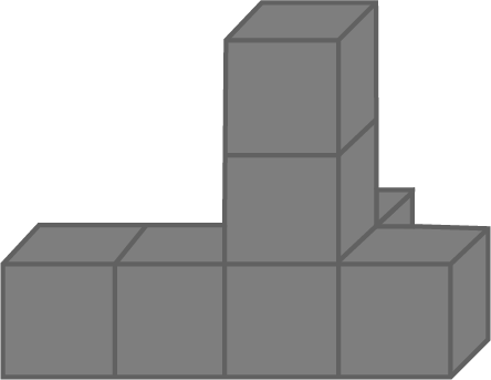 Graue gestapelte Würfel in Treppenform mit einem hohen Turm
