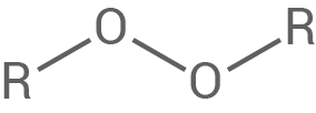 Strukturformel eines chemischen Moleküls mit Sauerstoff und R-Gruppen.