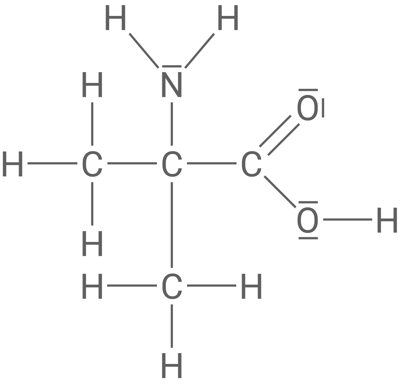 Strukturformel 2-Amino-2-methylpropansäure