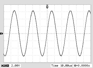 Oszilloskopbild des direkt empfangenen Ultraschallsignals ohne Seitenkopf