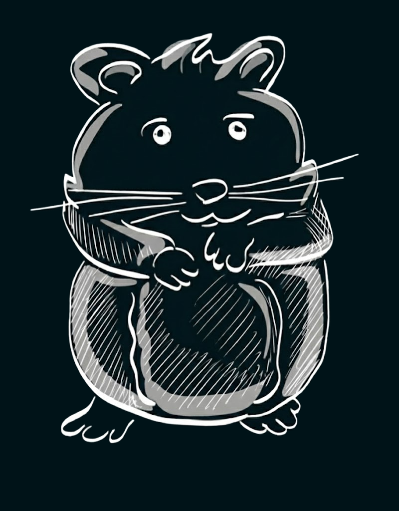Skizze eines sitzenden Hamsters