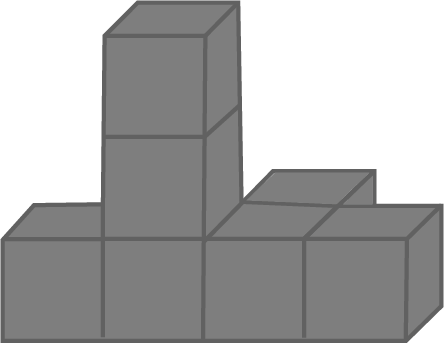 Graue stapelbare Würfel in einer stufenförmigen Anordnung