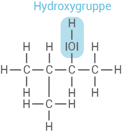Strukturformel einer organischen Verbindung mit einer hervorgehobenen Hydroxylgruppe.