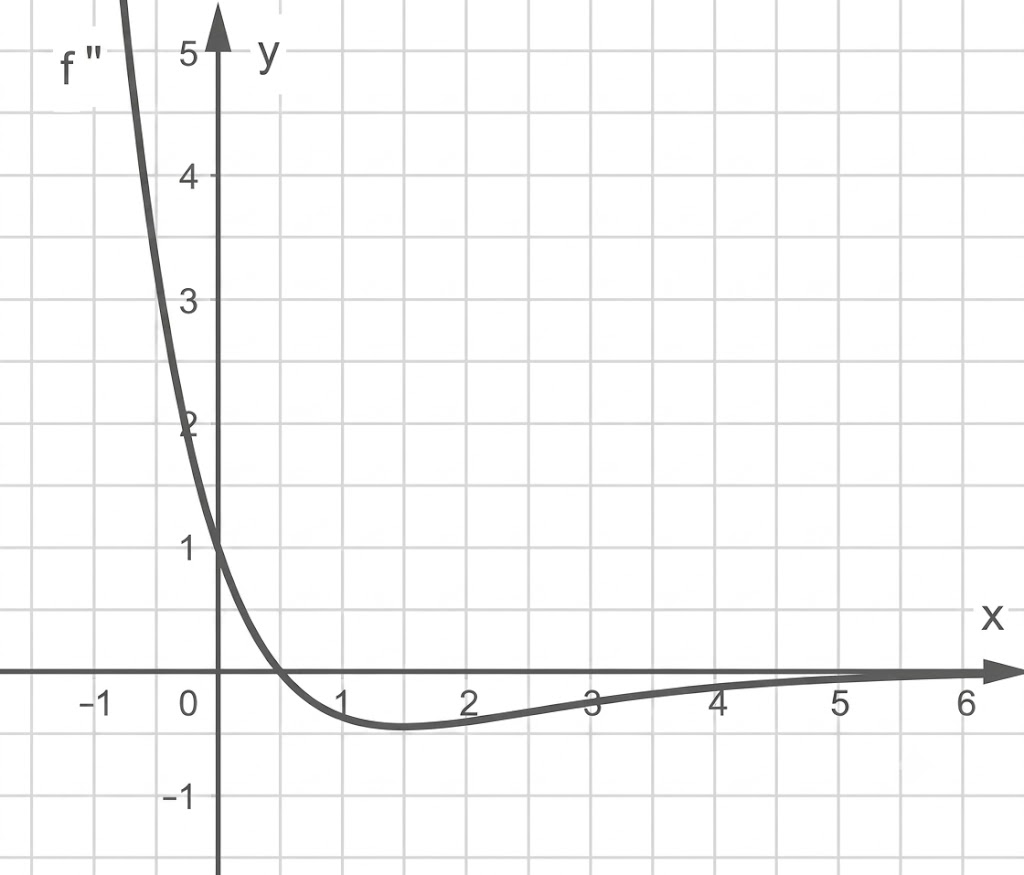 Mathematische Kurve in einem Koordinatensystem mit den Achsen x und y