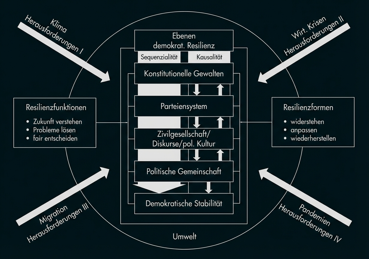 Mehrebenenmodell der demokratischen Resilienz, 2024, Wolfgang Merkel, Politikwissenschaftler