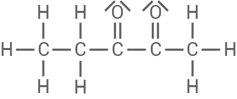 Chemische Strukturformel mit Kohlenstoff- und Wasserstoffatomen.