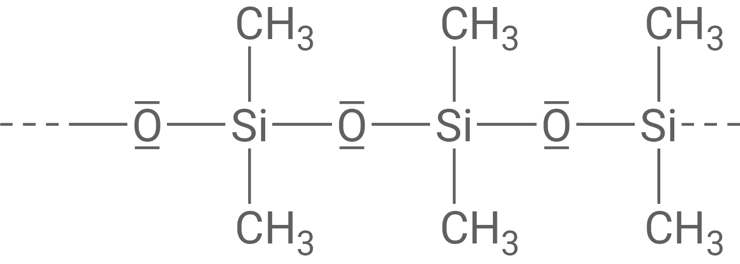 Strukturformel eines Siloxans mit Methylgruppen.