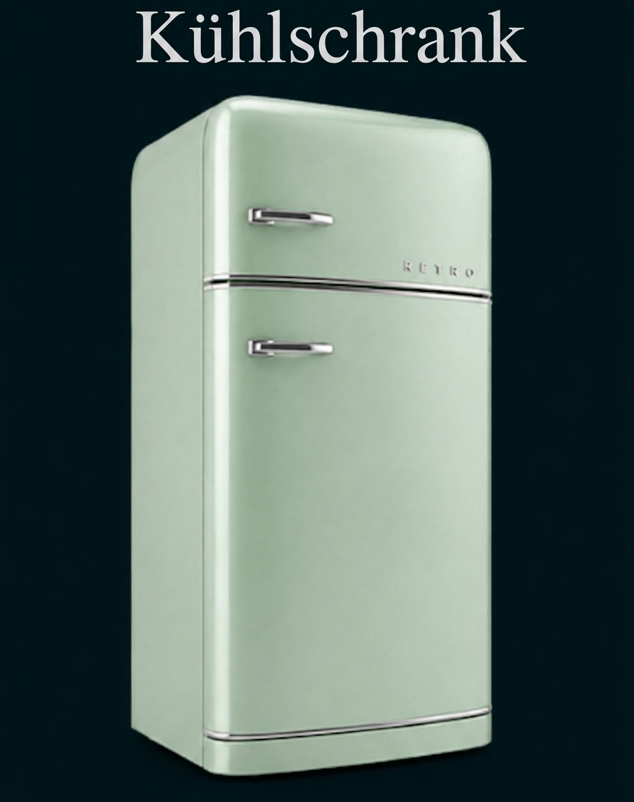 Mintgrüner Kühlschrank im Retro-Design