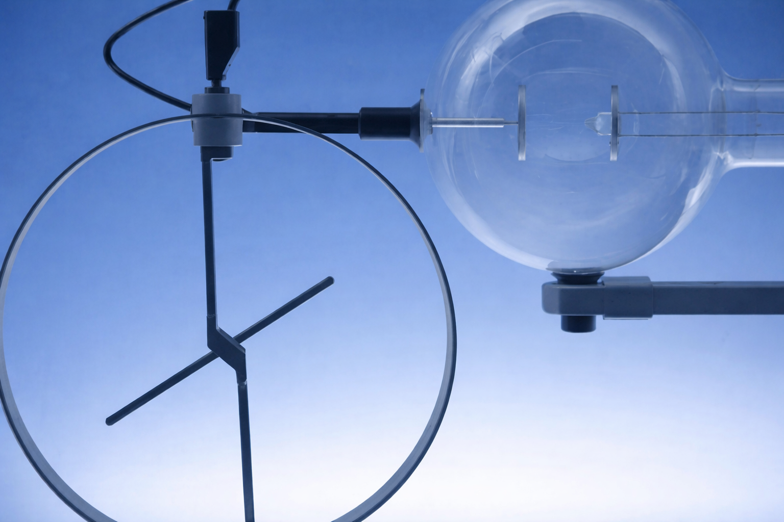 Versuchsaufbau wenn die Spannung angelegt wird