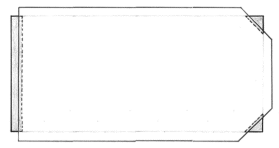 Skizze einer einfachen geometrischen Form mit abgeschrägten Ecken