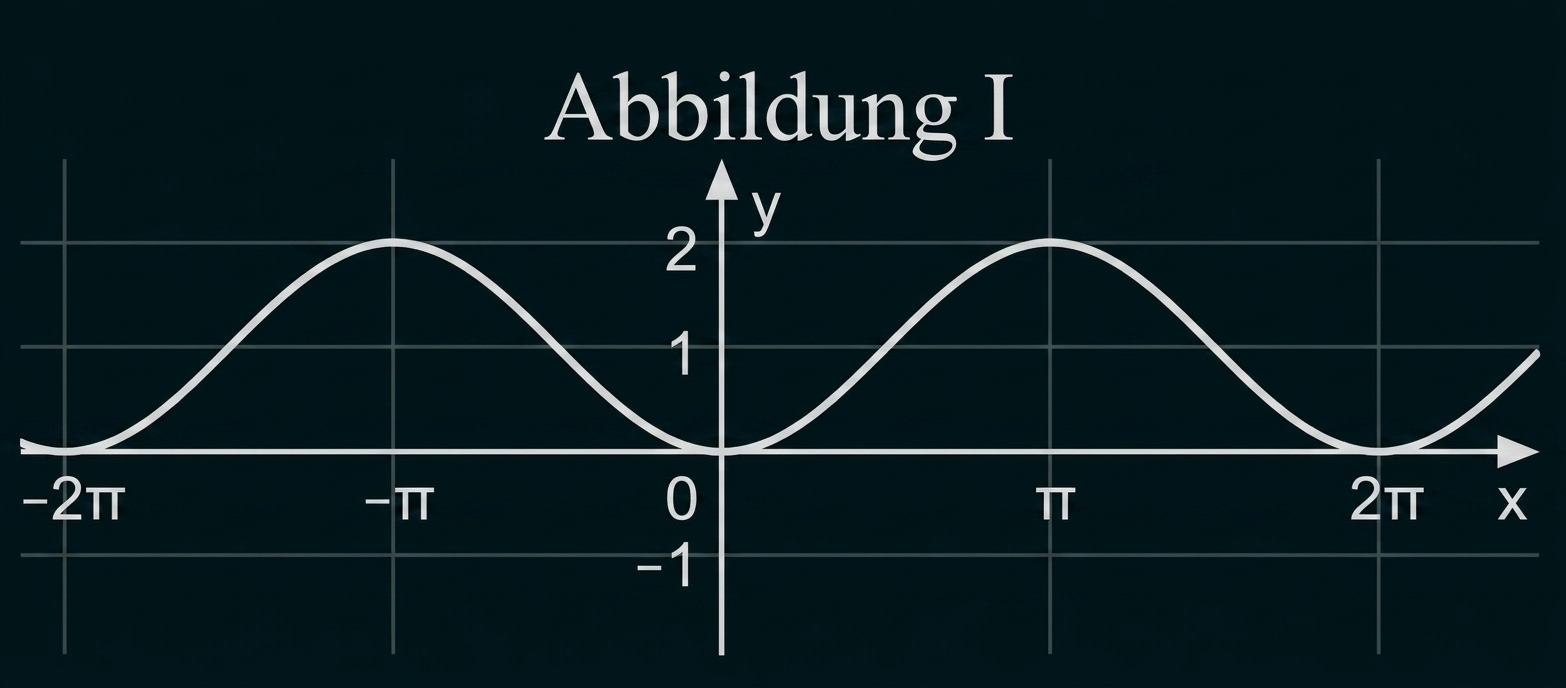 Koordinatensystem mit sinusförmiger Kurve von −2π bis 2π, x- und y-Achsen beschriftet.