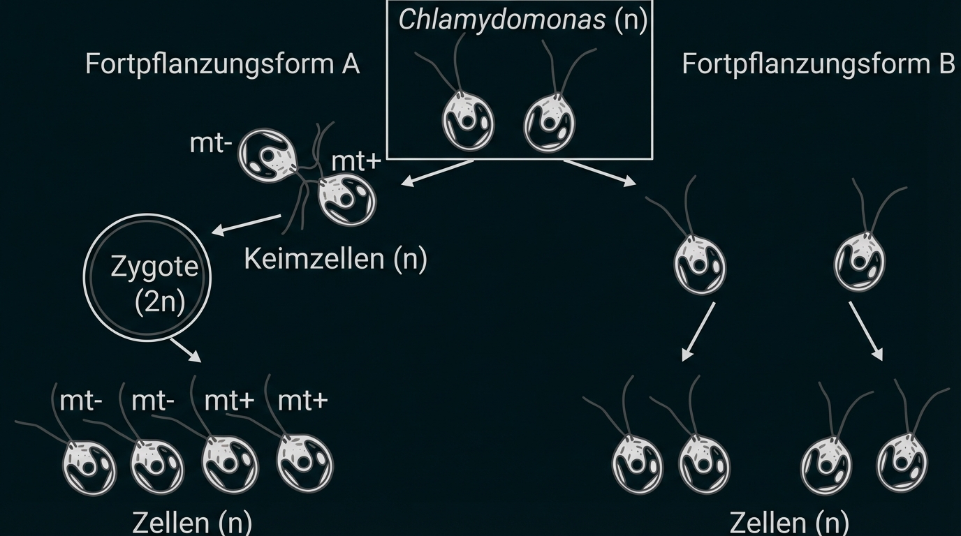 Fortpflanzungsformen von Chlamydomonas