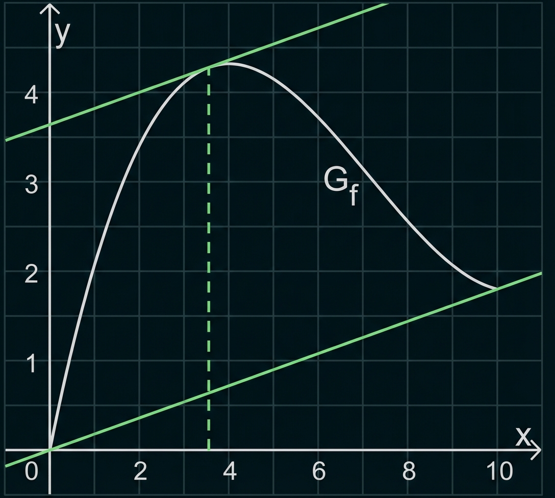 Graphische Bestimmung der lokalen Steigung des Graphen von f