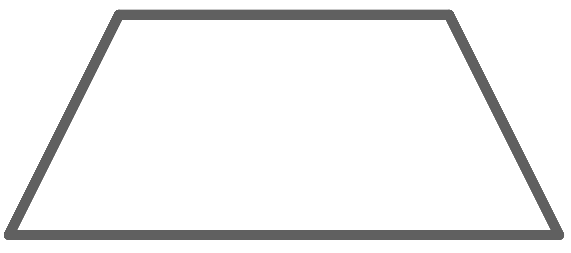 Ein einfaches, graues Dreieck auf weißem Hintergrund.