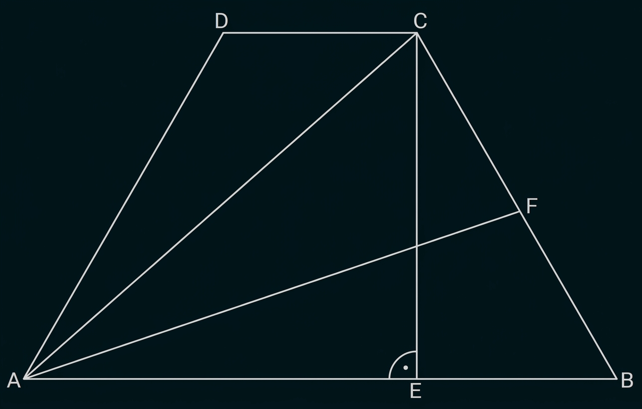Geometrische Skizze mit Punkten und Linienverbindungen in einem Viereck