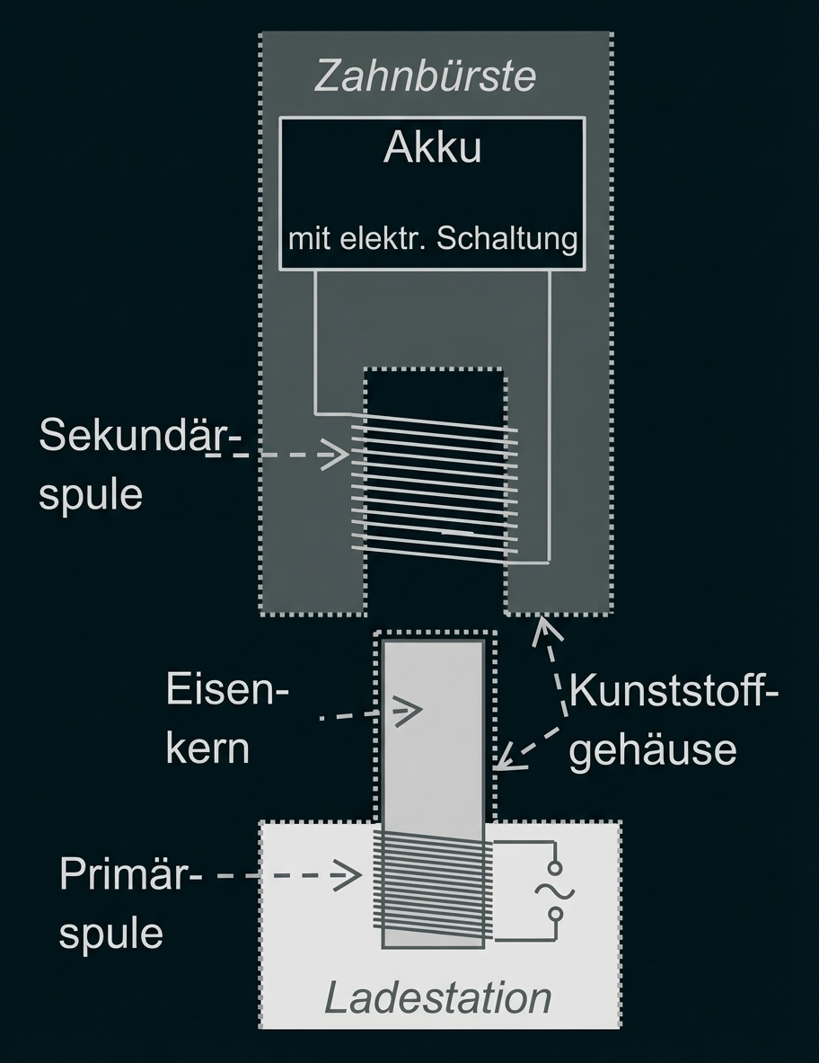 Schematische Darstellung einer elektrischen Zahnbürste