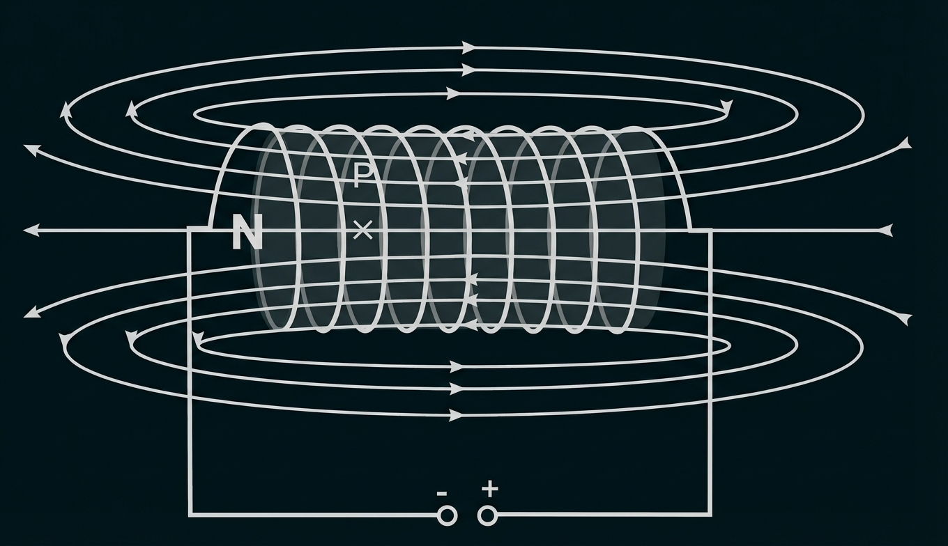 Spule mit Feldlinien