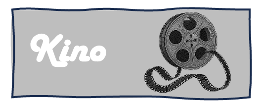 Illustration mit dem Wort Kino und einer Filmrolle mit Filmschlange