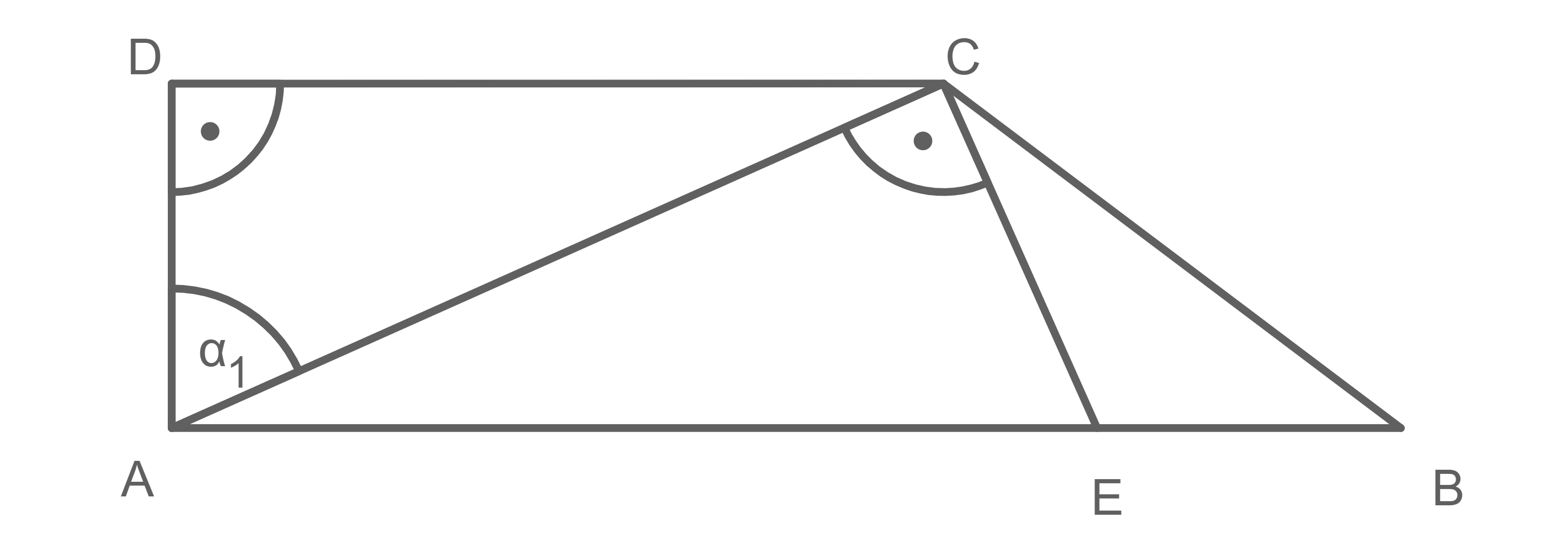 Geometrische Darstellung mit Figuren und Winkeln in einem Rechteck und Dreieck.