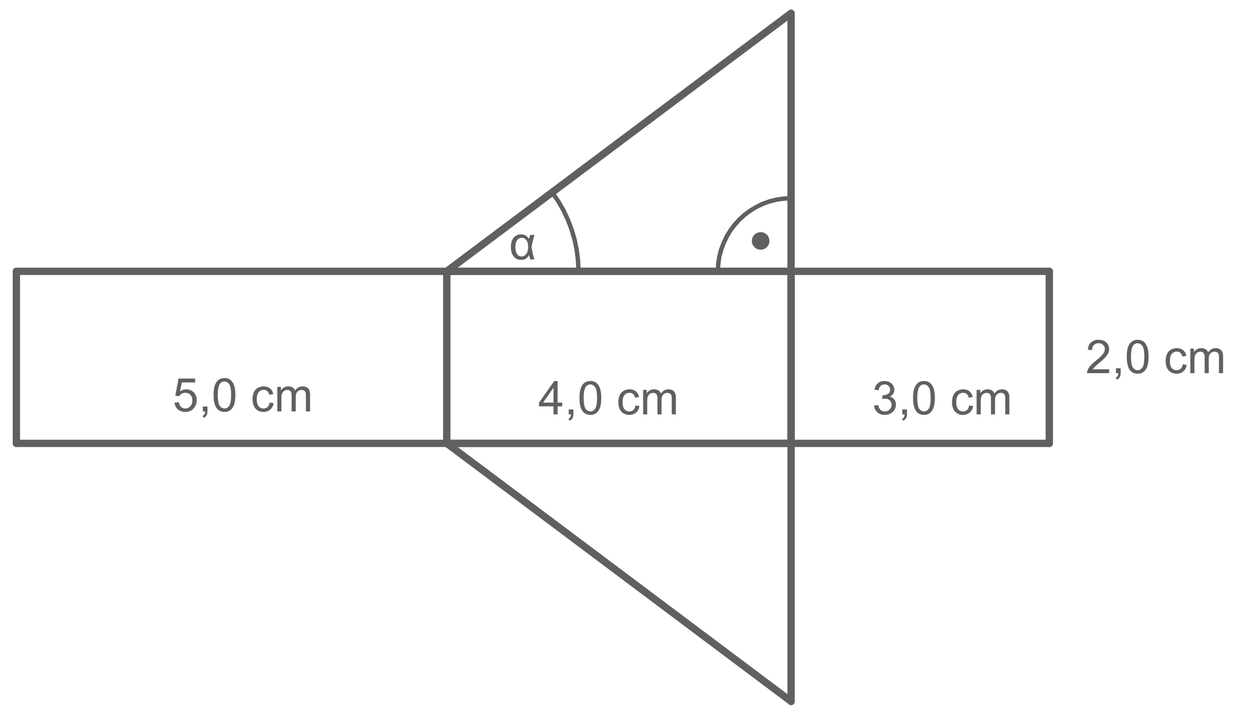 Netz eines Prismas mit dreieckiger Grundfläche