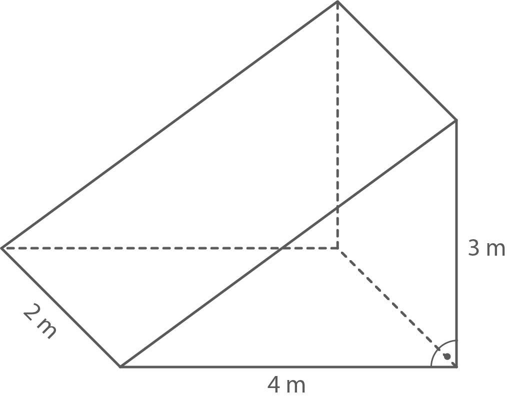 Geometrische Skizze eines Körpers mit Maßangaben in Metern.