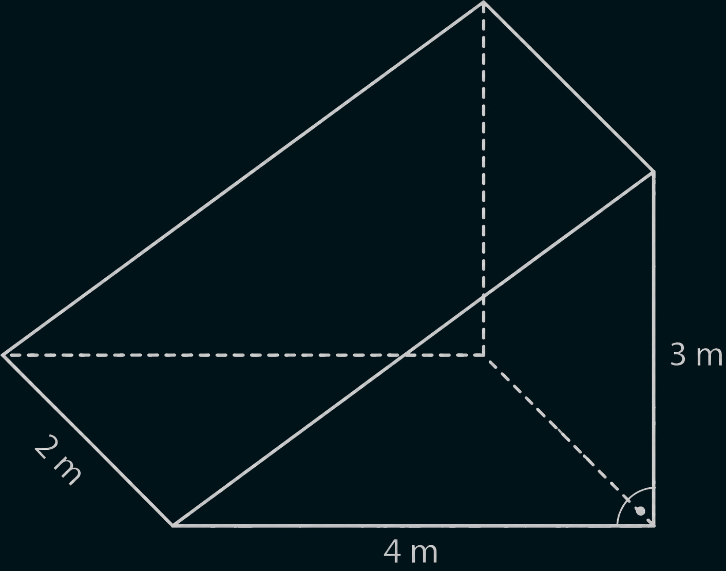 Geometrische Skizze eines Körpers mit Maßangaben in Metern.