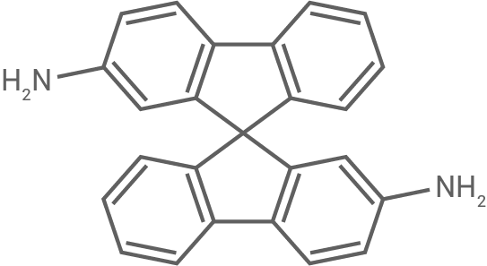 Chemische Strukturformel mit zwei Aminogruppen und mehreren Benzolringen.