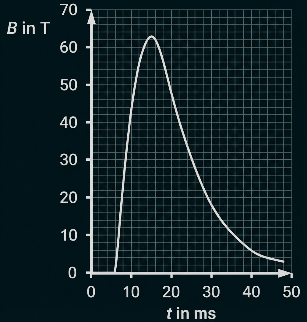 Magnetische Flussdichte in Abhängigkeit der Zeit