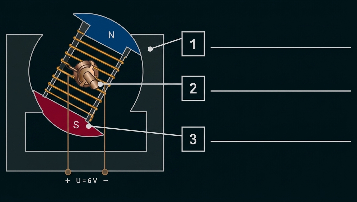 Aufbau eines einfachen Elektromotors mit Magneten und Spule