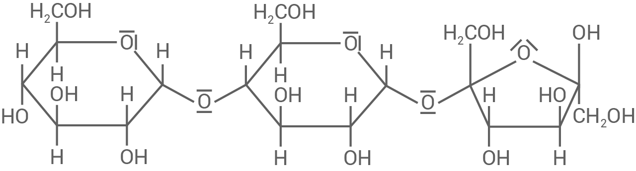 Chemische Strukturformel einer organischen Verbindung mit mehreren Hydroxylgruppen.