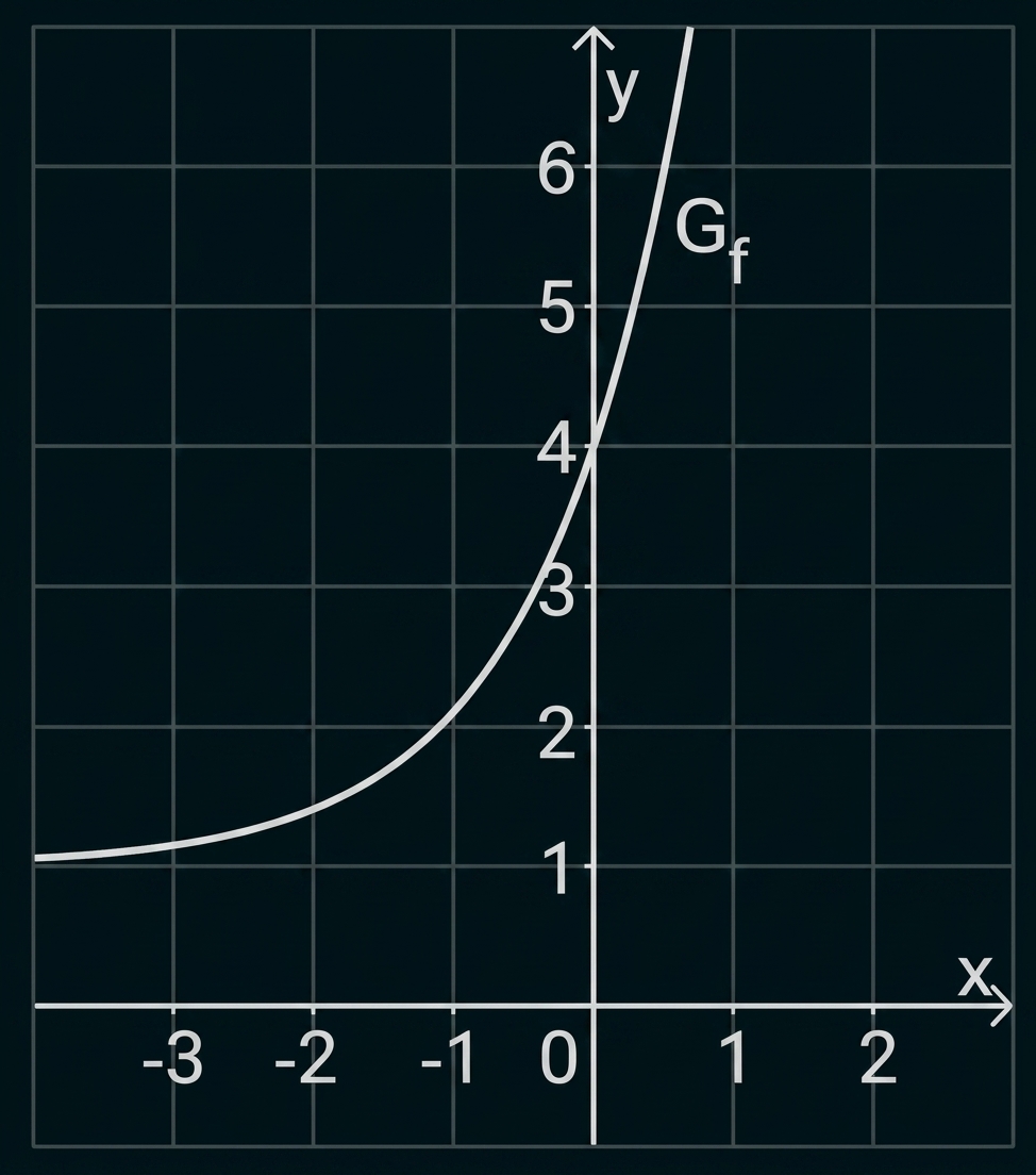 Koordinatensystem mit einer ansteigenden Exponentialkurve.