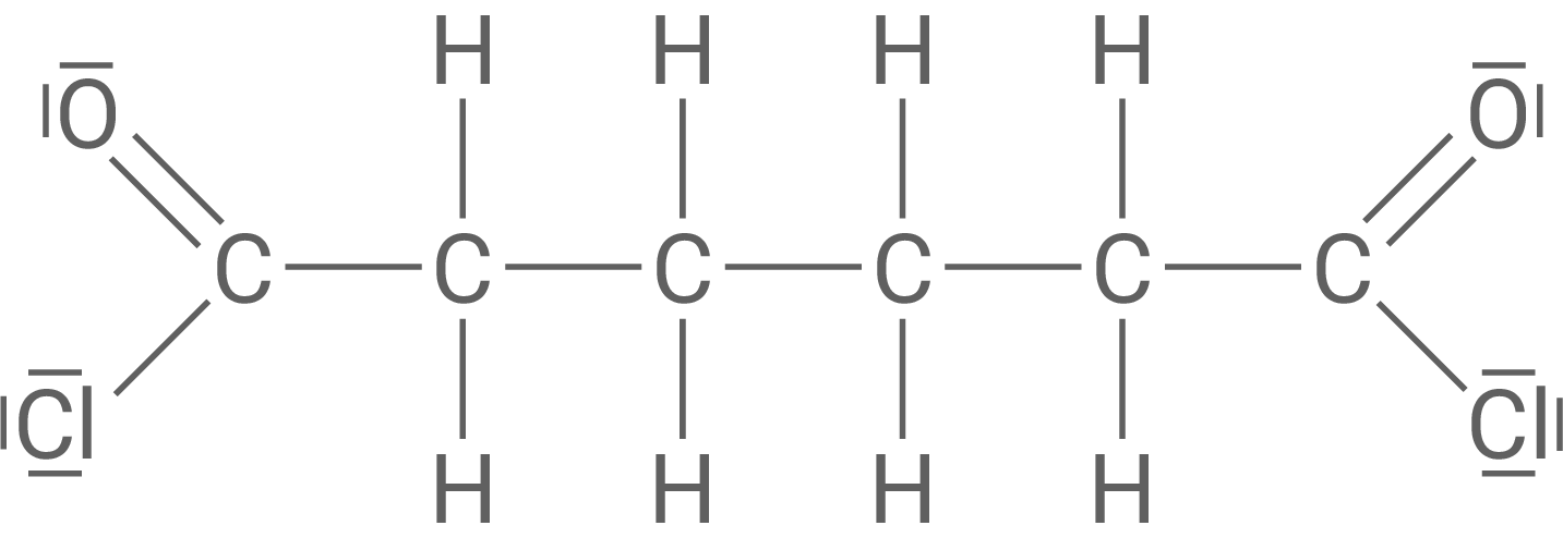 Strukturformel Hexandioyldichlorid Adipinsäuredichlorid