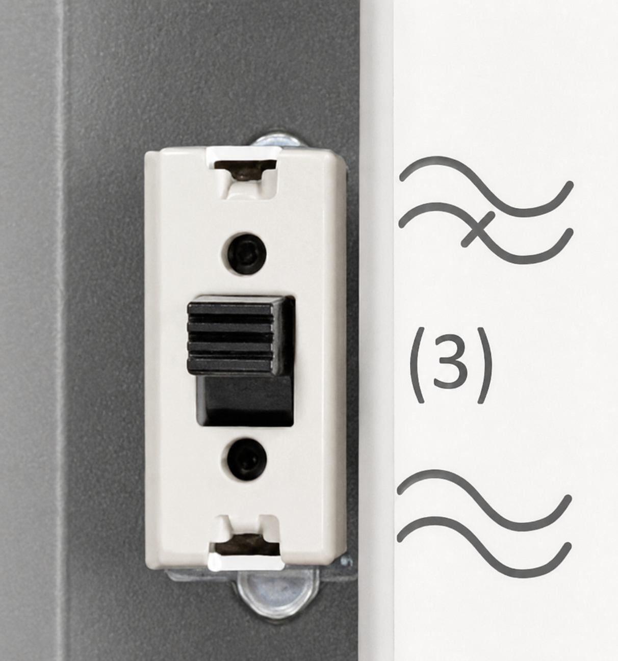 Schalter mit Wellen-Symbol und Stufe 3