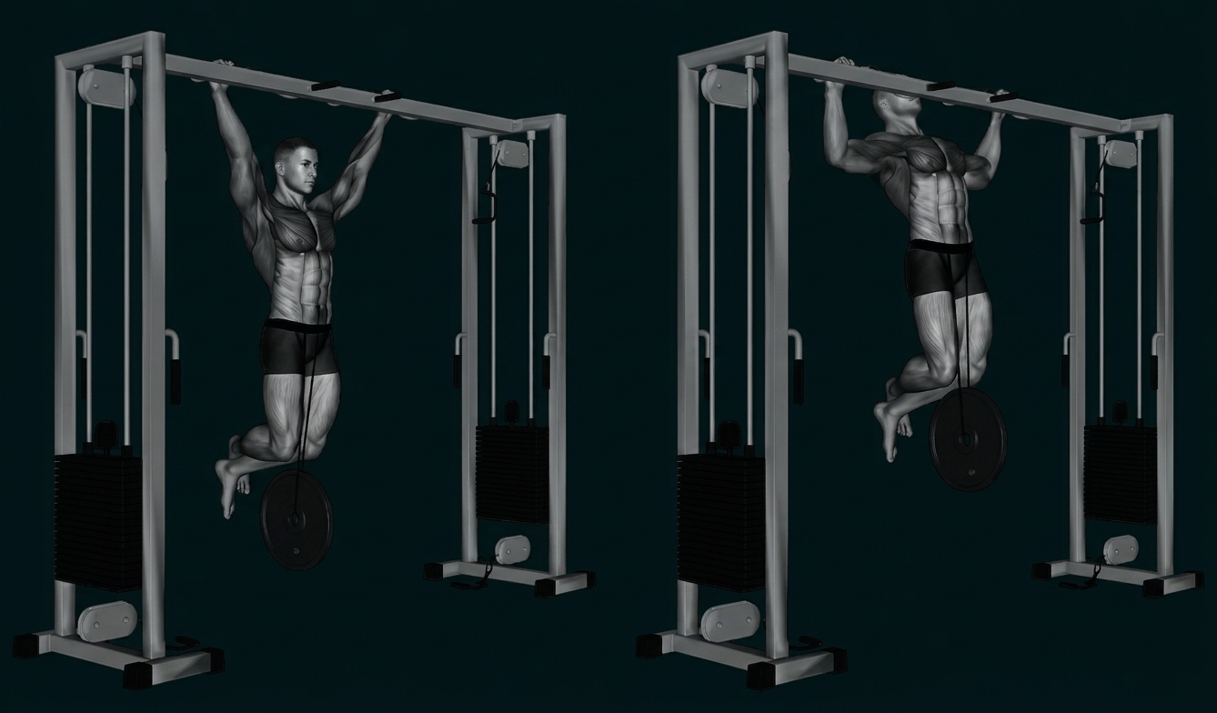 Beidarmiger Klimmzug mit Zusatzgewicht