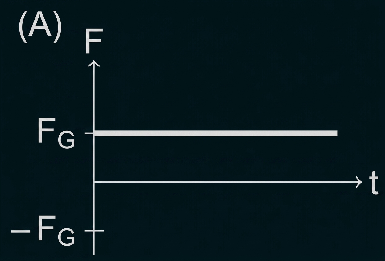 Kraft‑Zeit‑Diagramm: konstante Kraft F_G dargestellt als horizontale Linie.