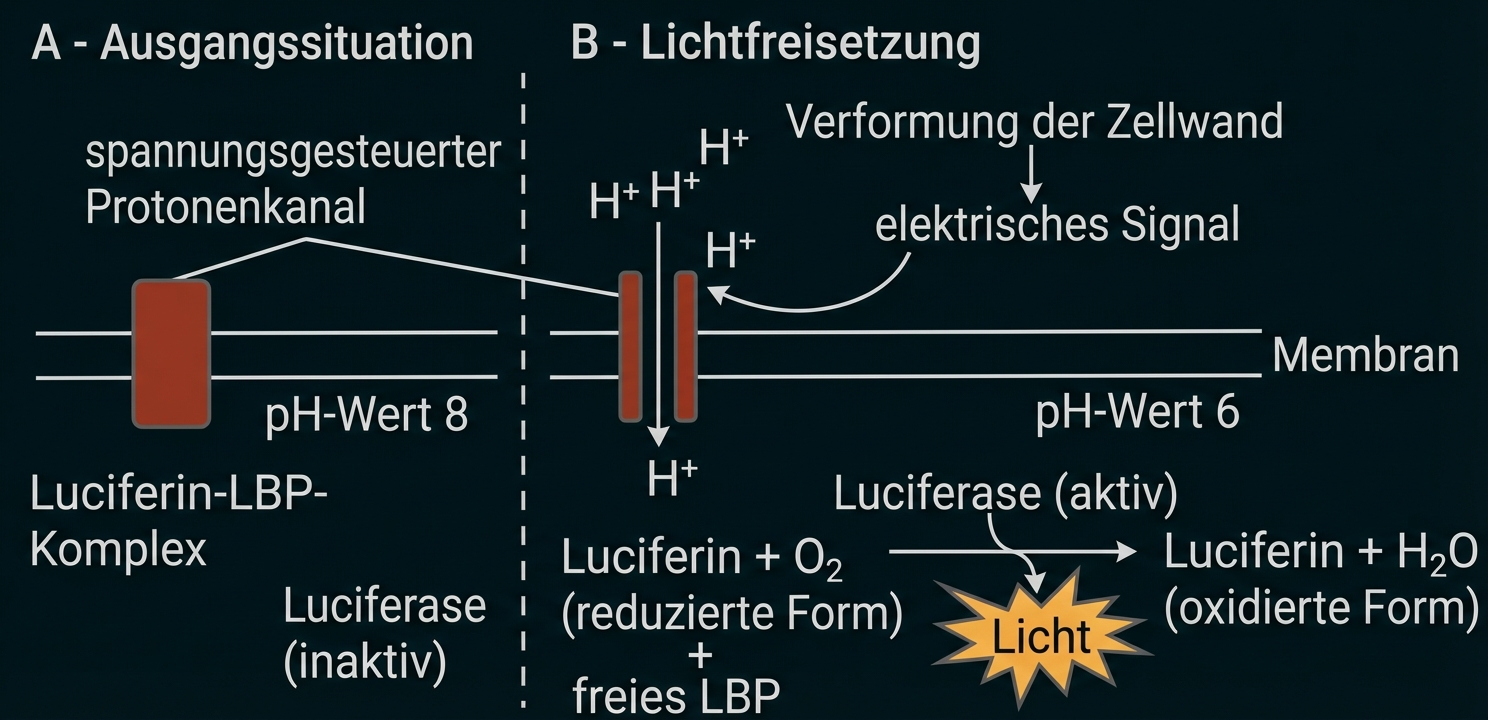 Prozesse in Scintillons von Geißelalgen