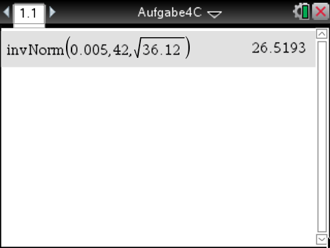 Eingabe und Ausgabe einer mathematischen Funktion in einer Softwareanwendung.