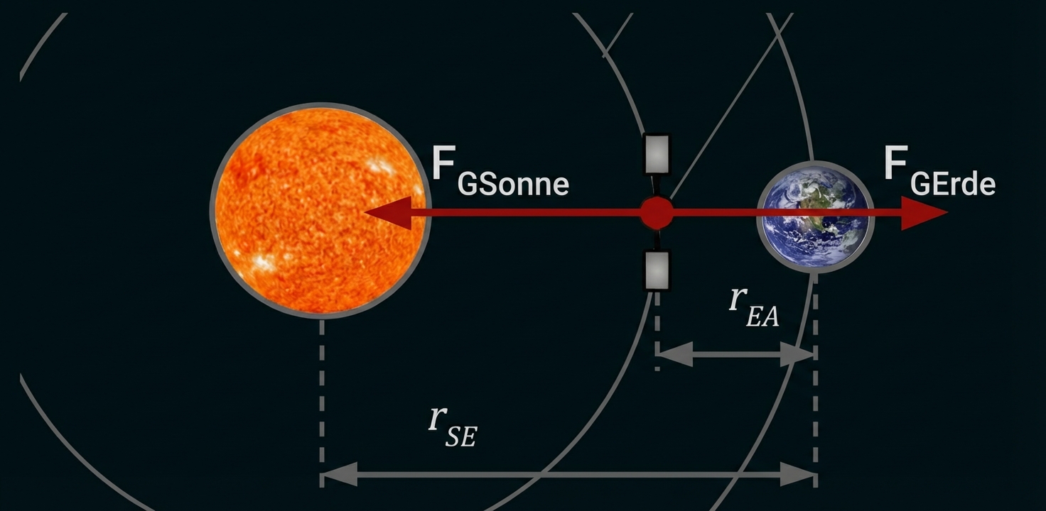 Kräftegleichgewicht an L1
