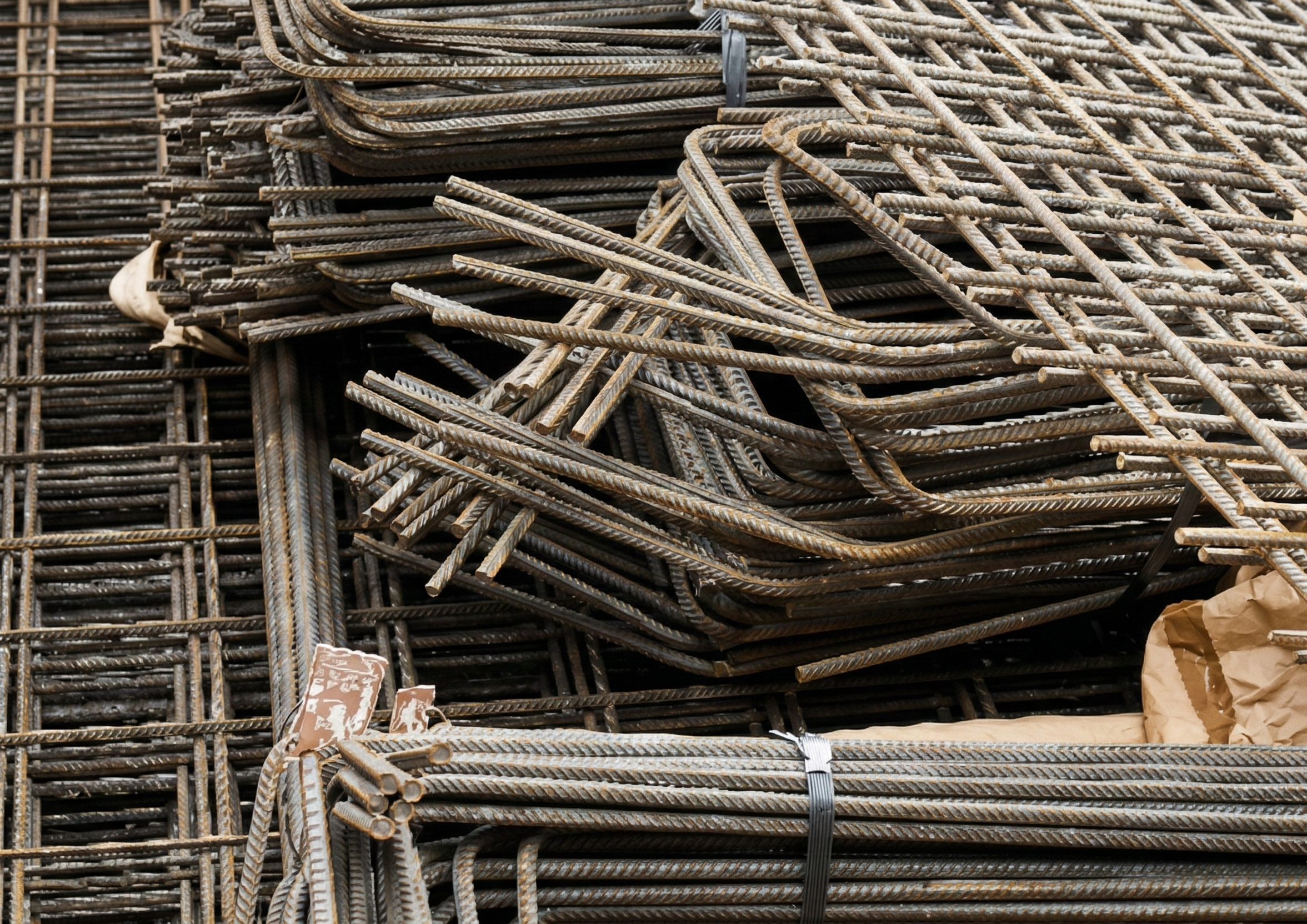 Bewehrungsstahl vor dem Einbau