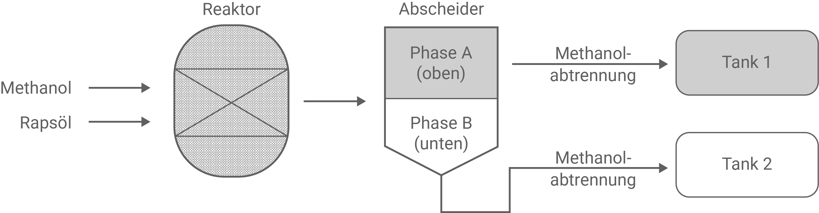 Industrielle Herstellung Biodiesel Fließschema