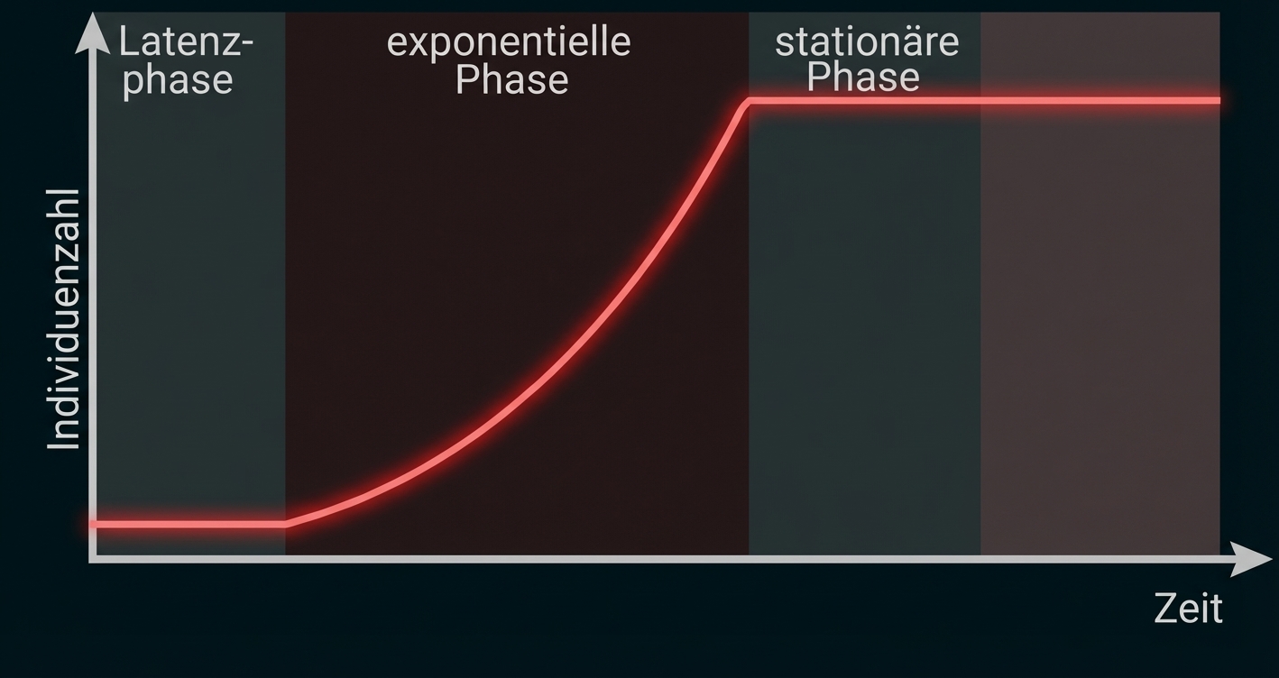 Populationsentwicklung bis zur stationären Phase