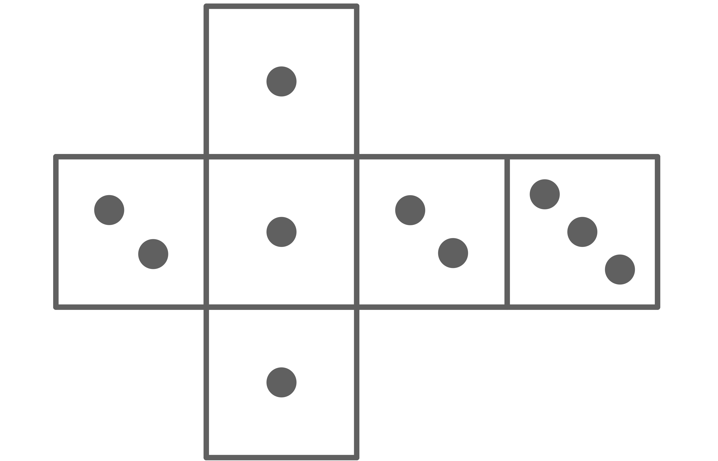 Grafische Darstellung von dominierenden Punkten in einem Spielbrett-ähnlichen Layout.
