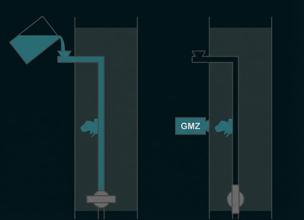 Leck im Rohr innerhalb eines Mauerwerks und die Auswirkungen davon