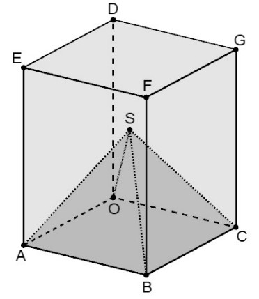 Geometrische Zeichnung eines Würfels mit markierten Punkten und eingezeichnetem Körper im Inneren