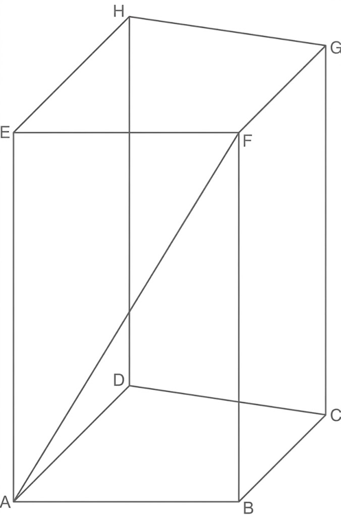 Skizze eines Körpers mit eingezeichneter Diagonale